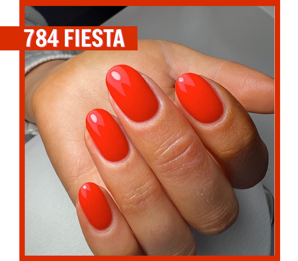 Pro Colour Fiesta Neon Red Nail Gel on Nails