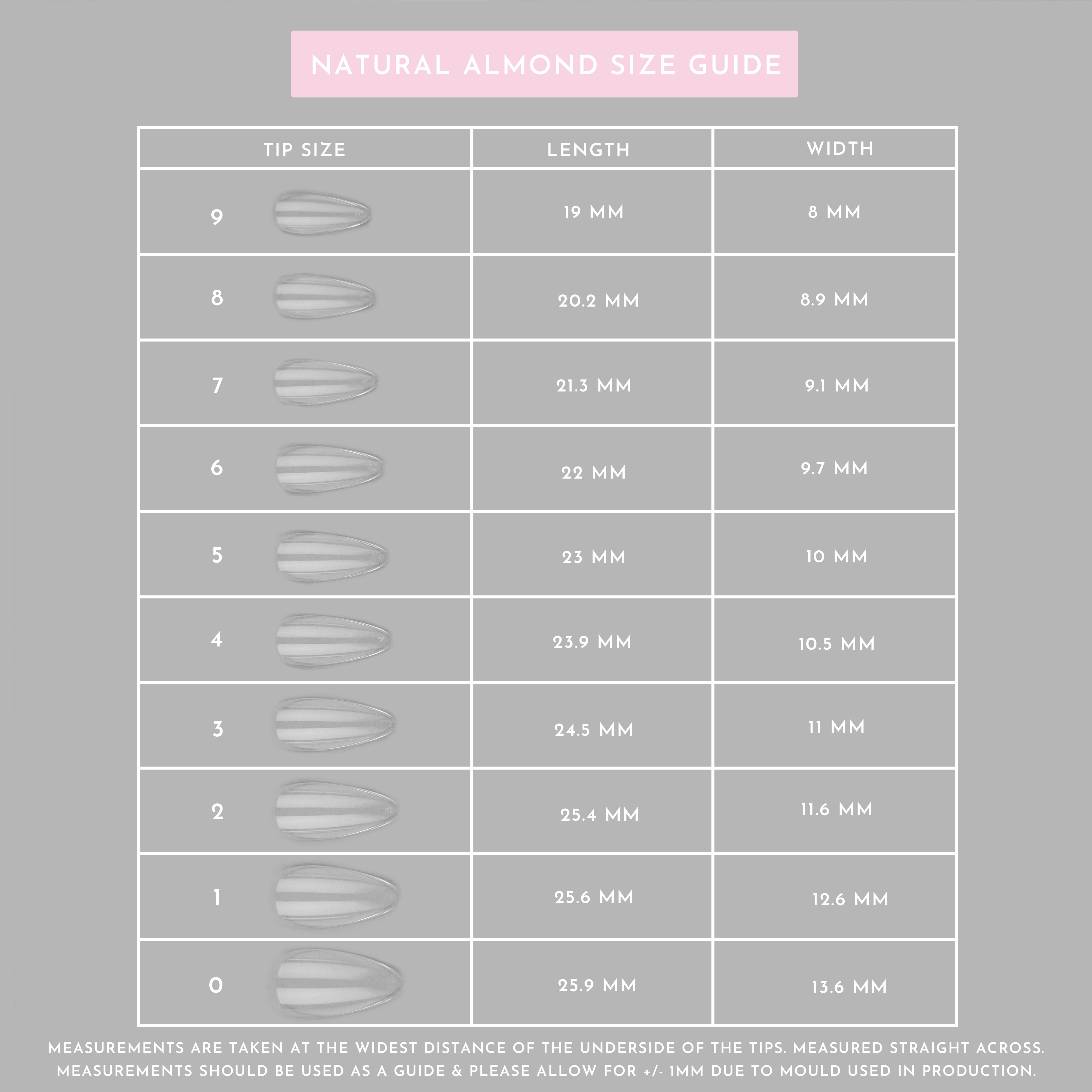Whole Nail Tips | Natural Almond
