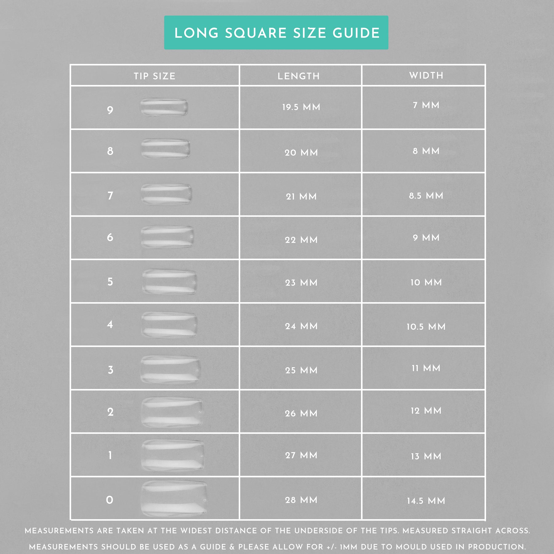 Long Square Full Cover Tips