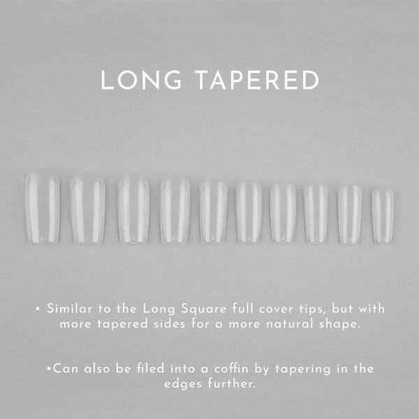Clear Whole Nail Tips | Tapered Square