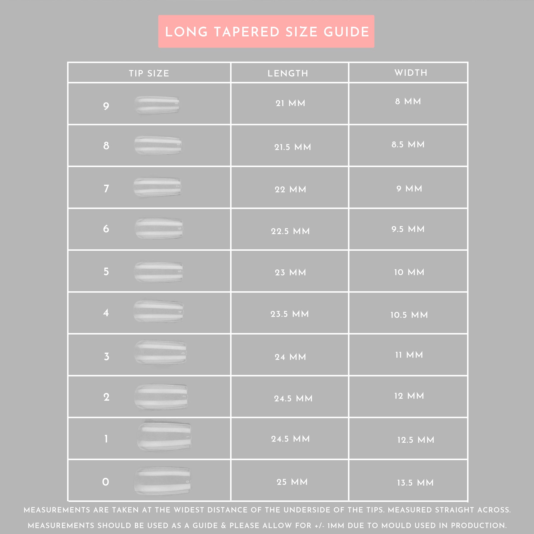 Tapered Square Full Cover Tips