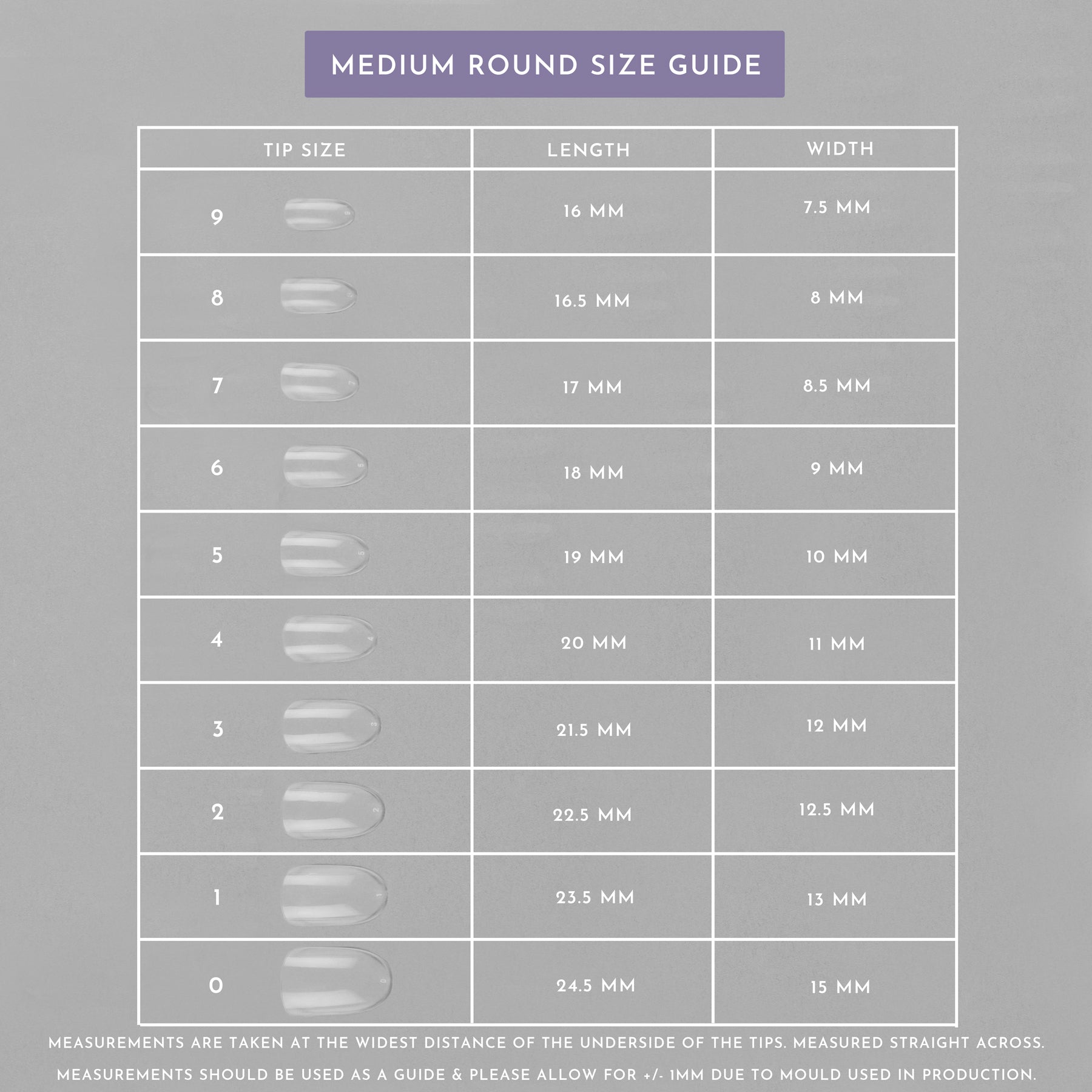 Medium Round Full Cover Tips