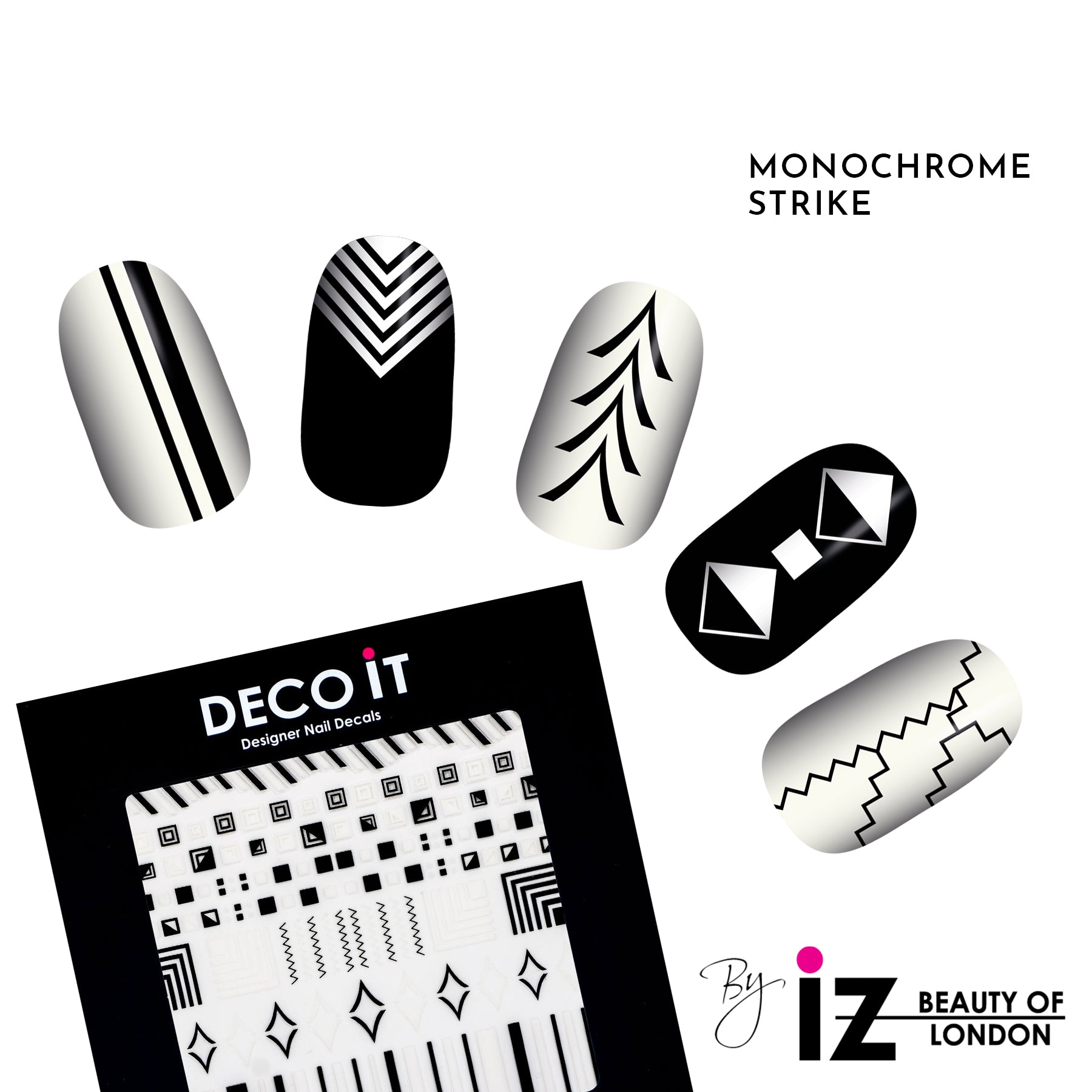 Monochrome Strike Nail Decals