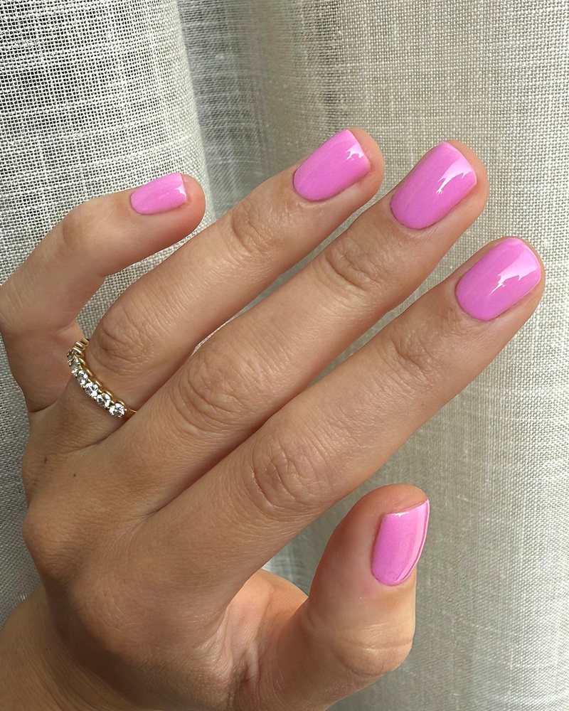 Jelly Bean Bubblegum Pink Gel on Nails