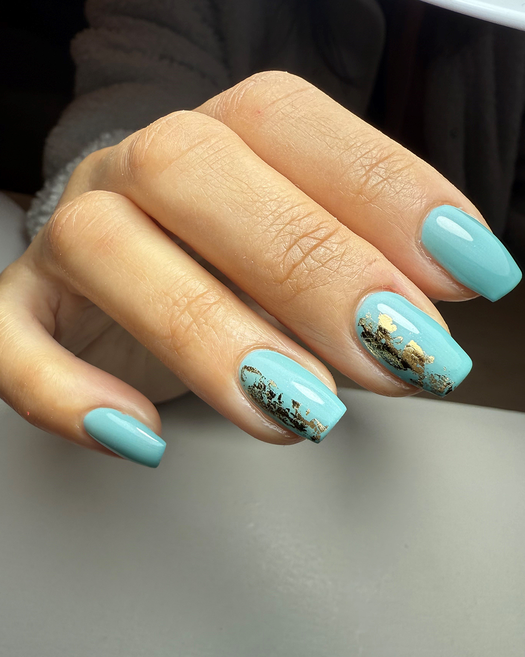Calgel Bon Bon Blue Nail Gel on Nails