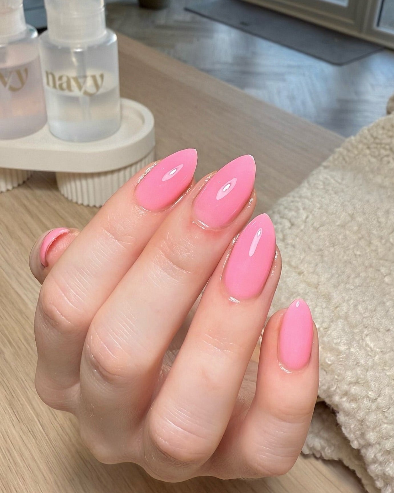 Cool Pink Builder Gel Nails
