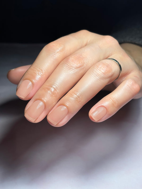 HEMA Free Brown Sheer Gel on Nails