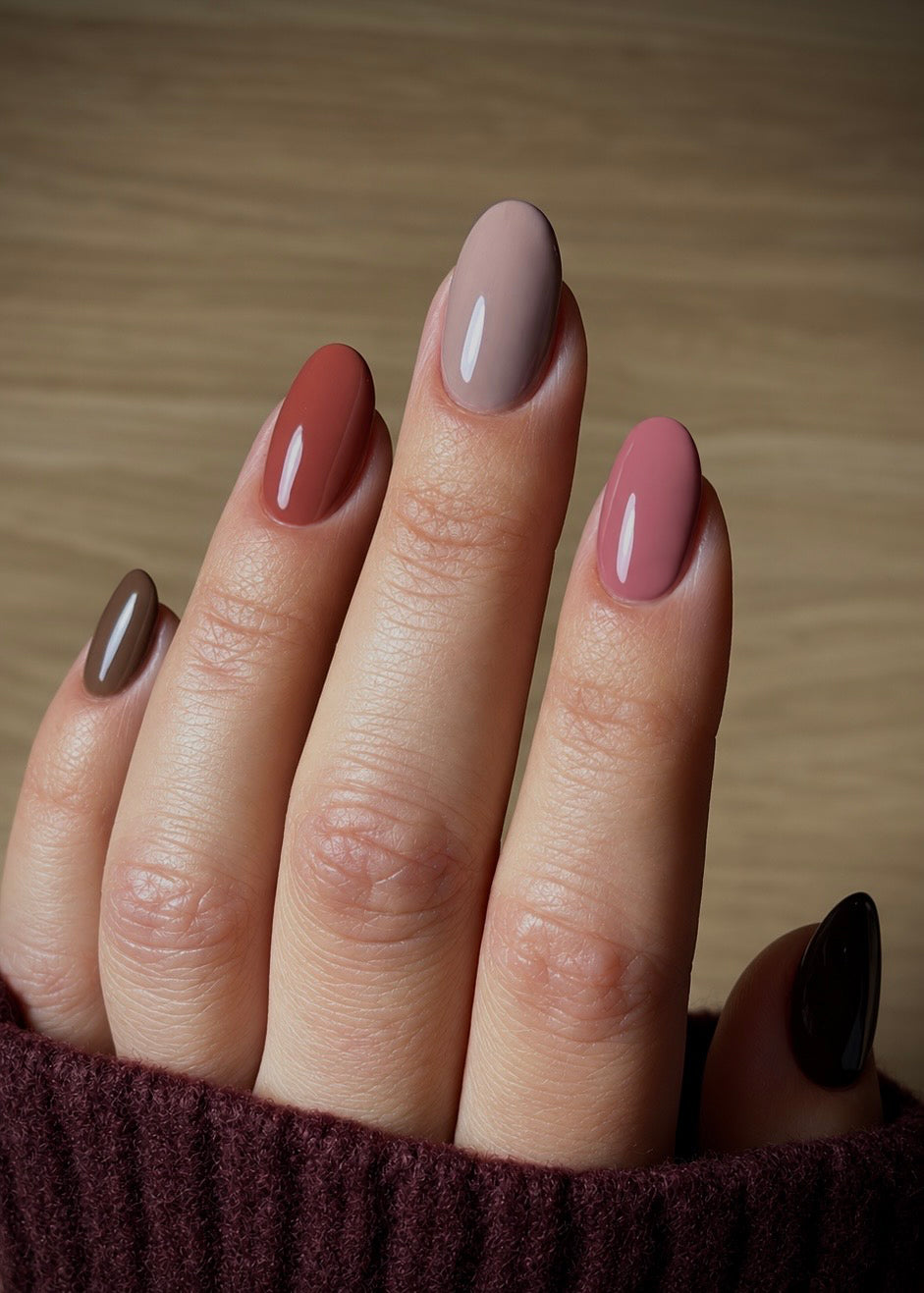 Calgel Modern Hertiage Autumn Collection on Natural Nails