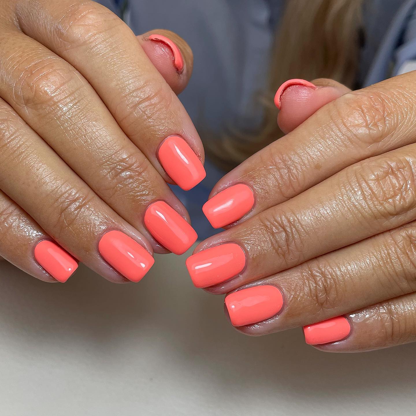 Neon Coral Nail Gels Think Like a Queen Calgel and Pro Colour