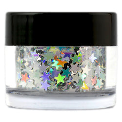 Silver Holographic Glitter Stars 