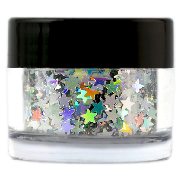 Silver Holographic Glitter Stars 