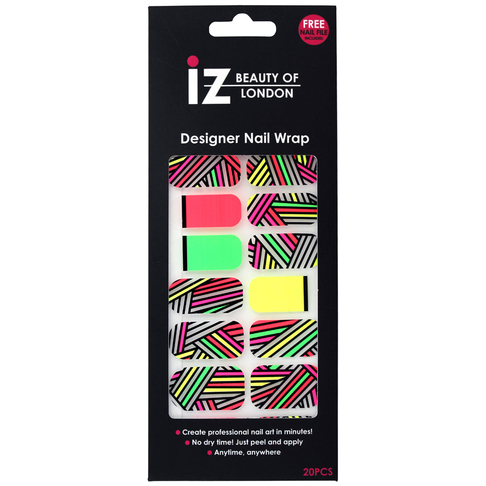 Neon Stripe Negative Space Nail Wraps