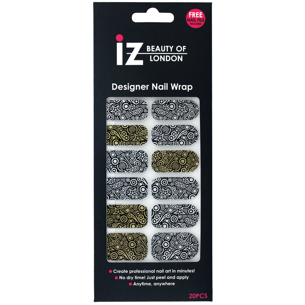 Gold and Silver Patterned Nail Wraps