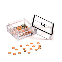  Neon Orange Circles Nail Studs 30pcs