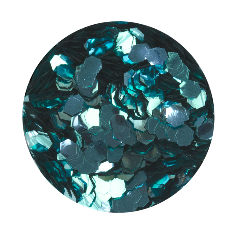Aqua Hexagon Biodegradable Glitter