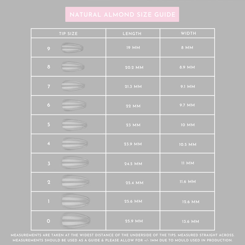 Whole Nail Tips | Natural Almond