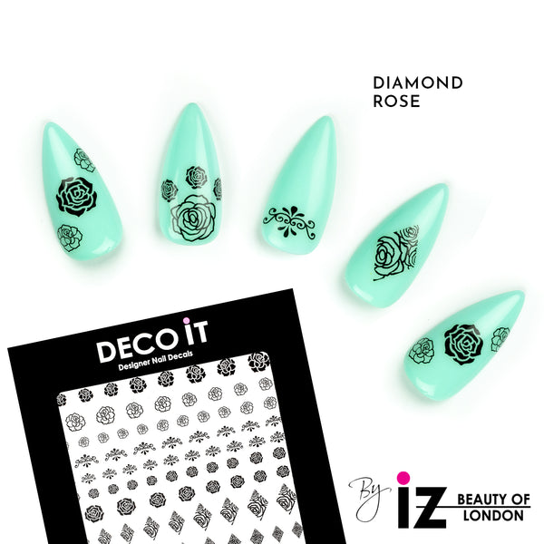 Diamond Rose Nail Decals