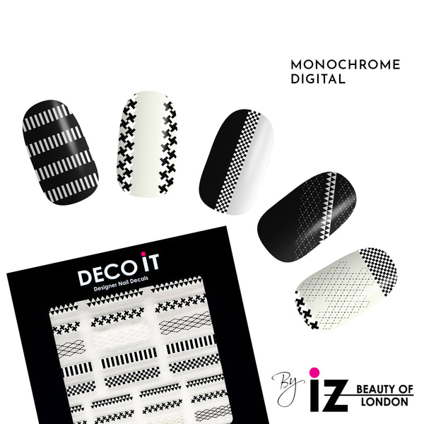 Digital Monochrome Nail Decals