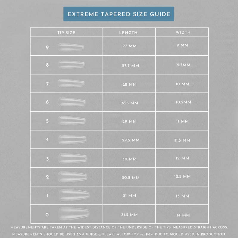 Clear Whole Nail Tips | Extreme Tapered