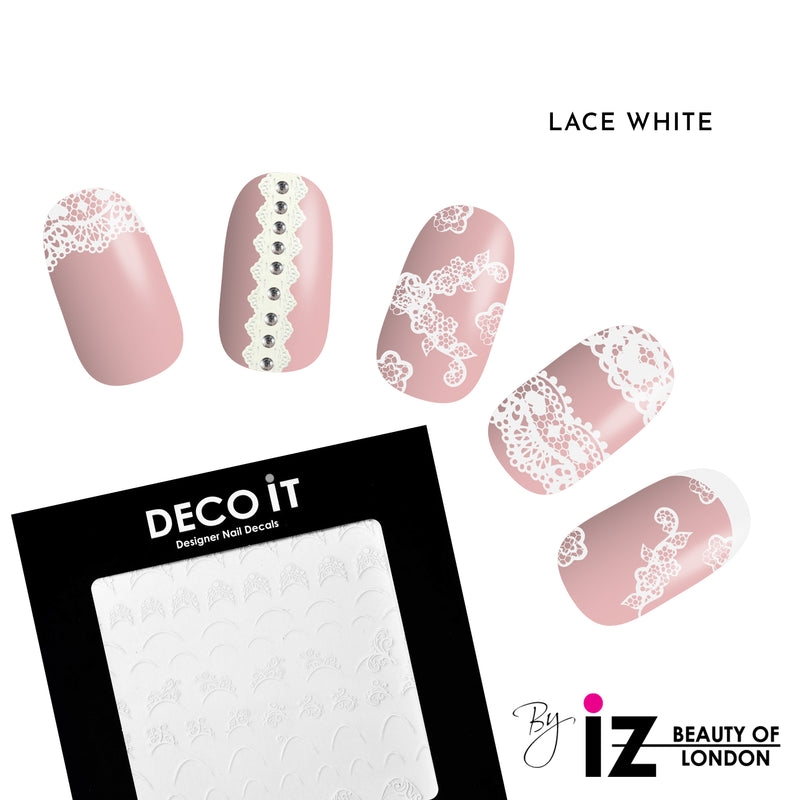 Lace White French Manicure Nail Decals