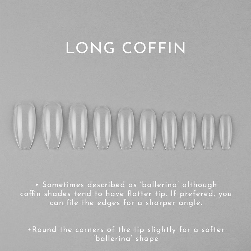 Clear Whole Nail Tips | Long Coffin