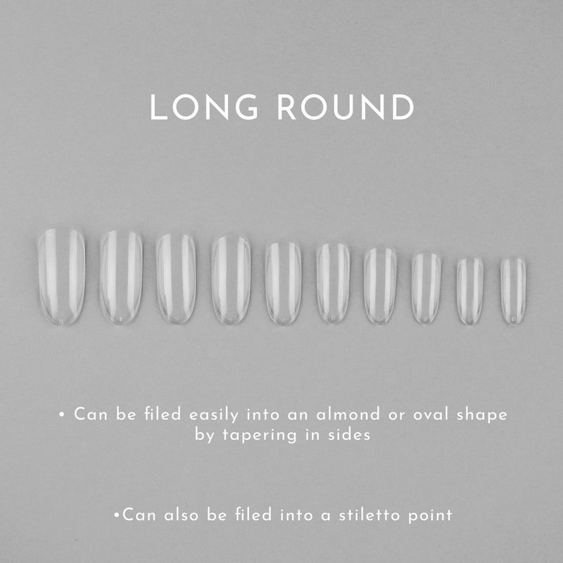 Clear Whole Nail Tips | Long Round