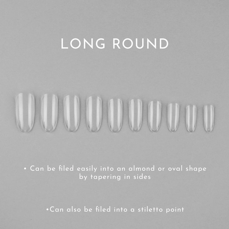 Clear Whole Nail Tips | Long Round