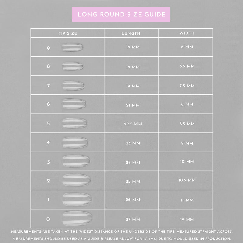 Clear Whole Nail Tips | Long Round