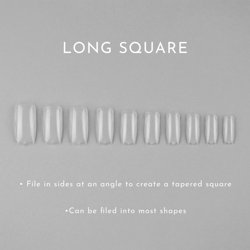 Clear Whole Nail Tips | Long Square