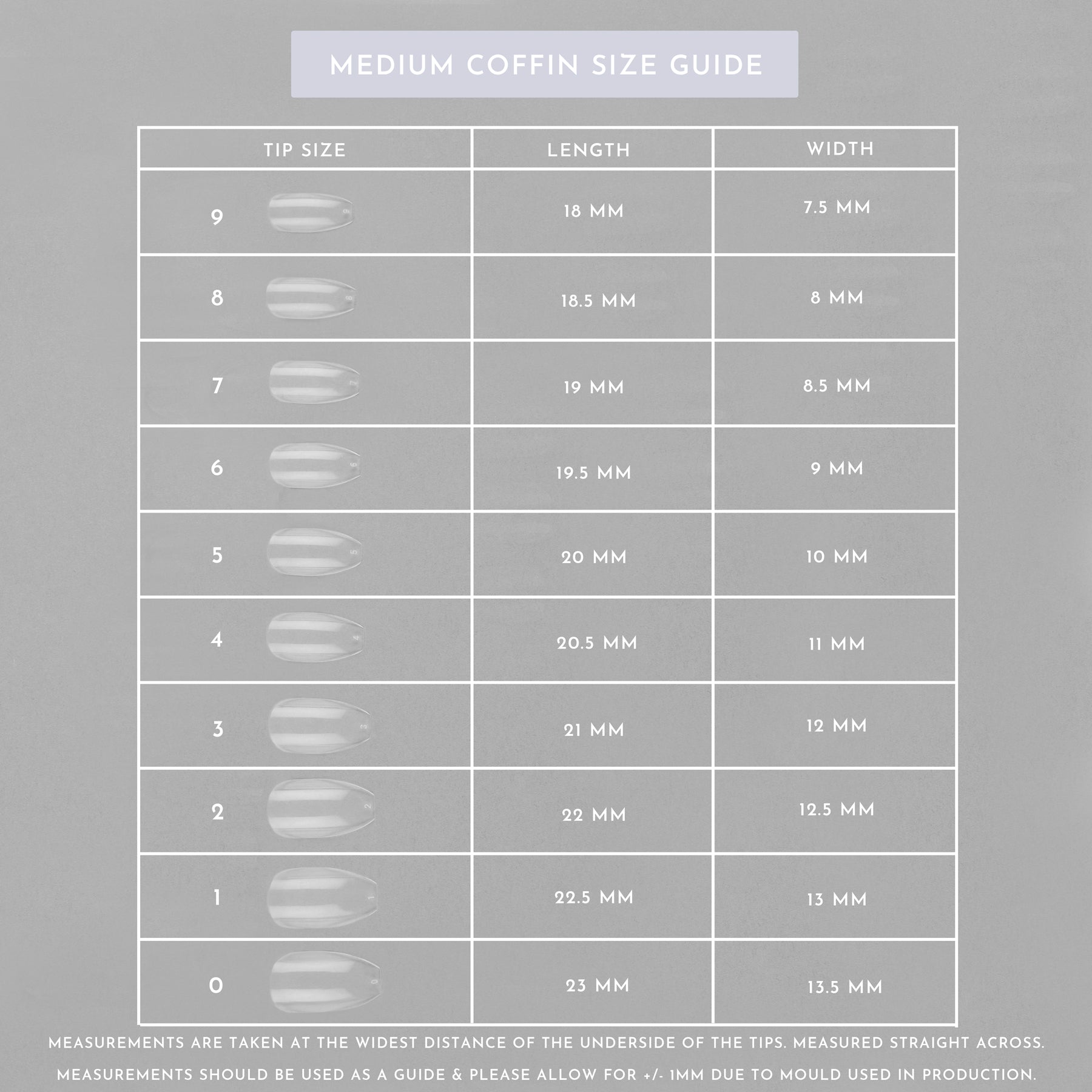 Medium Coffin Full Cover Tips