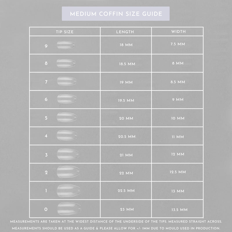 Clear Whole Nail Tips | Medium Coffin