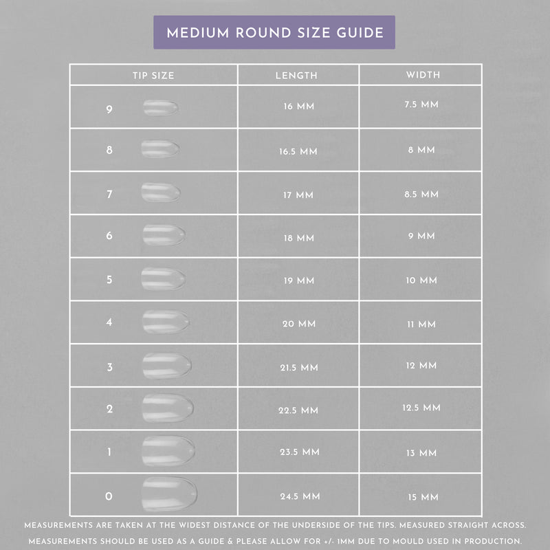 Clear Whole Nail Tips | Medium Round