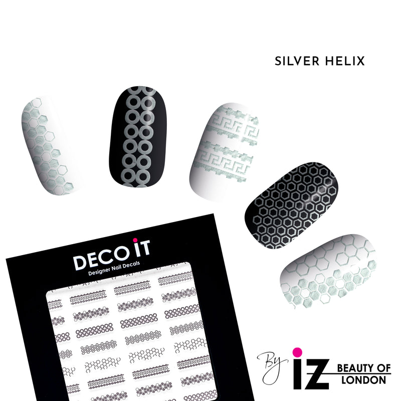 Silver Helix Nail Decals