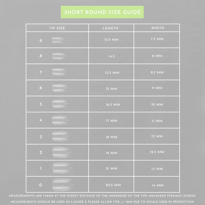 Clear Whole Nail Tips | Short Round