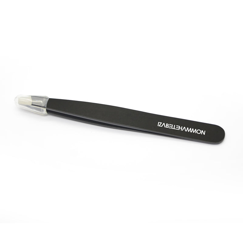 Black Slanted Tip Tweezers