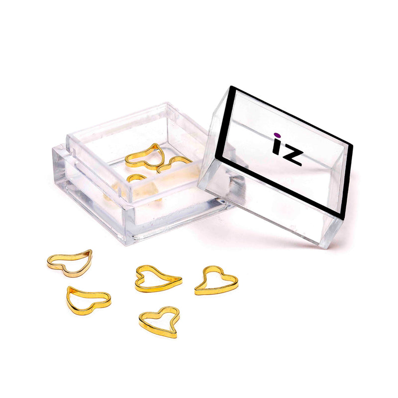 3D Nail Art Charms Gold Heart 10pcs