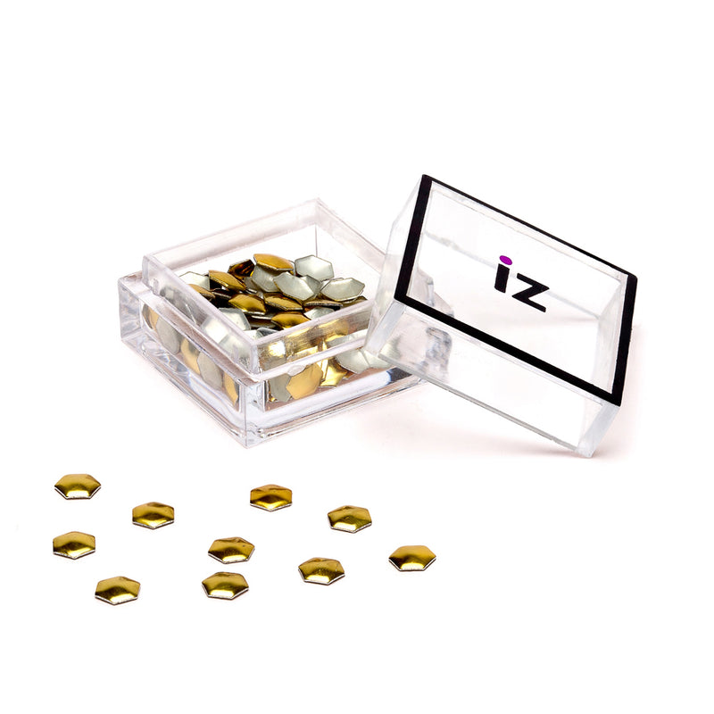  Gold Hexagon Nail Studs 40pcs